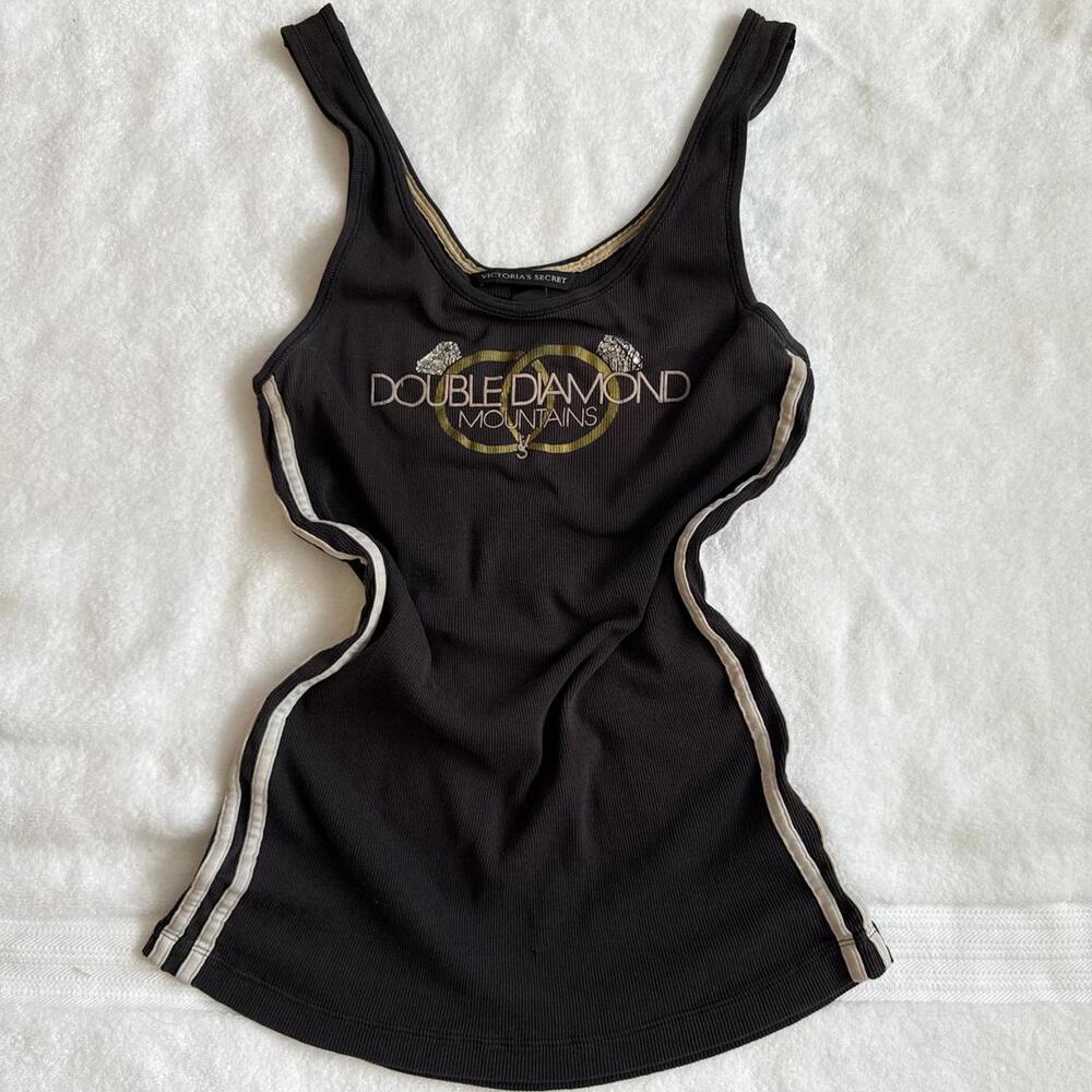 y2k vintage victoria secret double diamond bling tank top